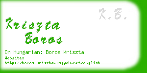kriszta boros business card